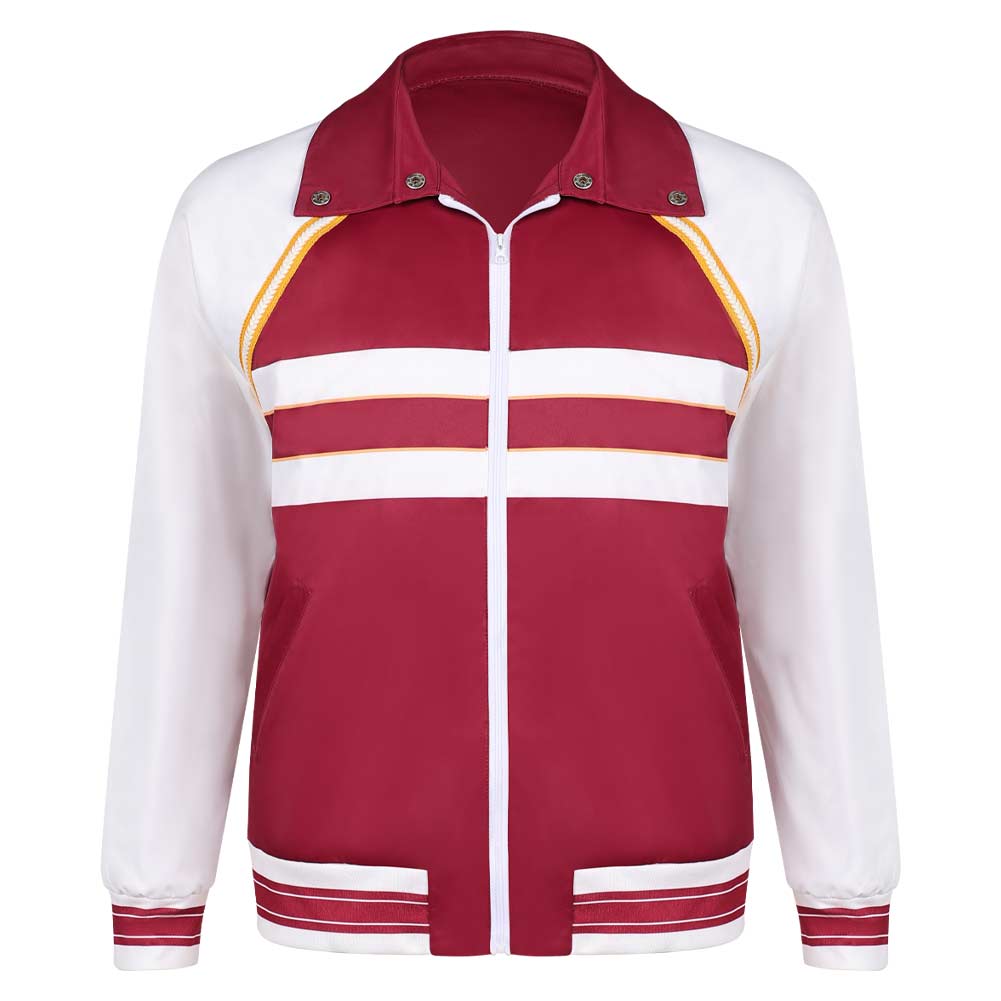 Stranger Things (2025) Lucas Sinclair Red White Jacket Outfits Cosplay Costume