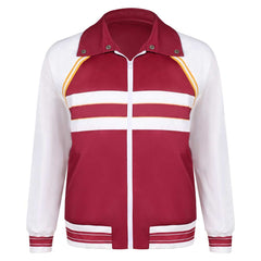 Stranger Things (2025) Lucas Sinclair Red White Jacket Outfits Cosplay Costume