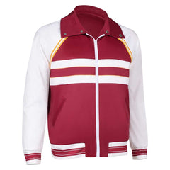 Stranger Things (2025) Lucas Sinclair Red White Jacket Outfits Cosplay Costume