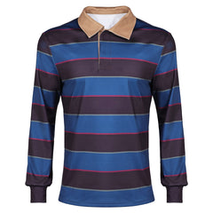 Stranger Things (2025) Mike Wheeler Blue Striped Shirt Outfits Cosplay Costume