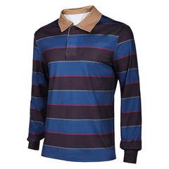 Stranger Things (2025) Mike Wheeler Blue Striped Shirt Outfits Cosplay Costume