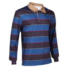 Stranger Things (2025) Mike Wheeler Blue Striped Shirt Outfits Cosplay Costume