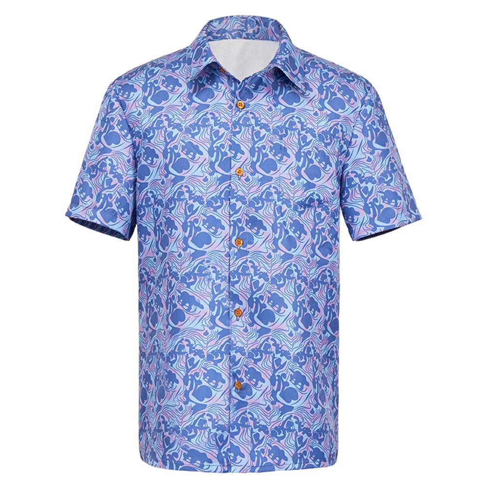 Stranger Things (2025) Steve Harrington Blue Printed Shirt Outfits Cosplay Costume 