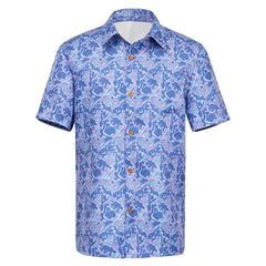 Stranger Things (2025) Steve Harrington Blue Printed Shirt Outfits Cosplay Costume 