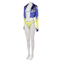 Street Fighter 6 Kimberly Swimsuit Blue Jacket Set Outfits Cosplay Costume