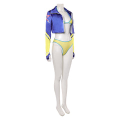 Street Fighter 6 Kimberly Swimsuit Blue Jacket Set Outfits Cosplay Costume