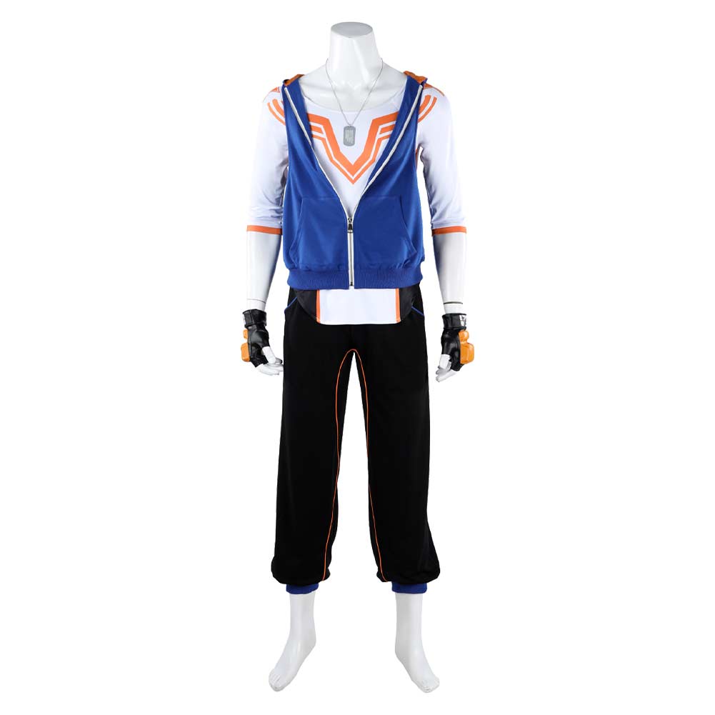 Street Fighter 6 Luke Blue Set Outfits Cosplay Costume Halloween Carnival Suit 