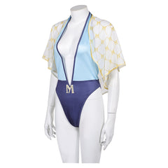 Street Fighter 6 Manon Blue Swimsuit Shawl Set Outfits Cosplay Costume