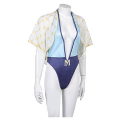Street Fighter 6 Manon Blue Swimsuit Shawl Set Outfits Cosplay Costume