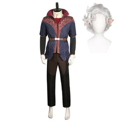 Game Baldur's Gate Astarion Blue Medieval Set Outfits Cosplay Costume Halloween Carnival Suit