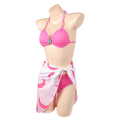 Super Mario Odyssey Princess Peach Pink Swimsuit Outfits Cosplay Costume 