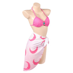 Super Mario Odyssey Princess Peach Pink Swimsuit Outfits Cosplay Costume 