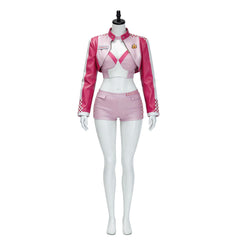 Super Mario Princess Peach Pink Racing Suit Set Outfits Cosplay Costume