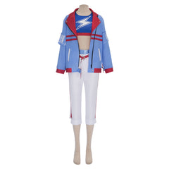Tamamo Cross Blue White Jacket Pants Set Outfits Cosplay Costume