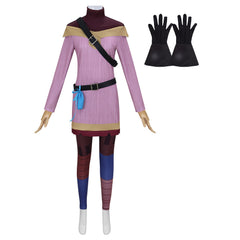 Tangled Cassandra Purple Set Outfits Cosplay Costume Carnival Suit 
