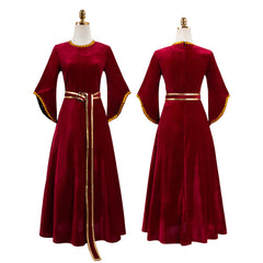 Tangled Mother Gothel Red Dress Cloak Set Outfits Cosplay Costume 