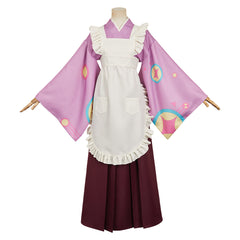 Tasokare Hotel (2025) Neko Tsukahara Purple Maid Kimono Outfits Cosplay Costume 