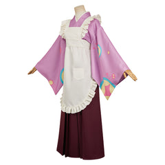 Tasokare Hotel (2025) Neko Tsukahara Purple Maid Kimono Outfits Cosplay Costume 