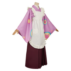 Tasokare Hotel (2025) Neko Tsukahara Purple Maid Kimono Outfits Cosplay Costume 