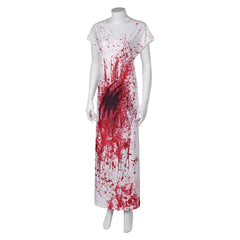 Terrifier 3 (2024) Bloodstained Robe Dress Outfits Halloween Cosplay Costume Halloween Carnival Suit