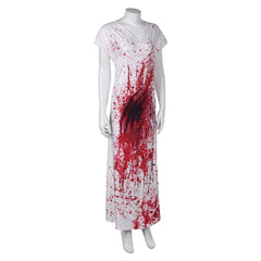 Terrifier 3 (2024) Bloodstained Robe Dress Outfits Halloween Cosplay Costume Halloween Carnival Suit