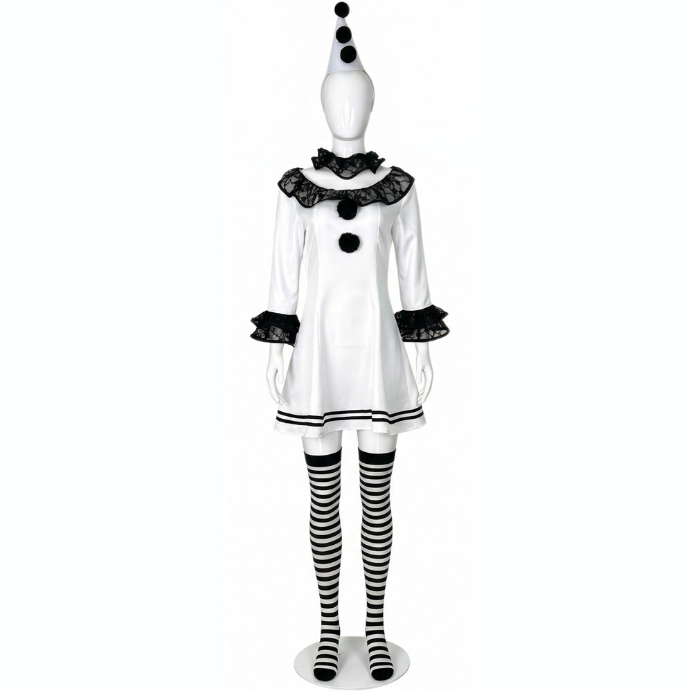 Terrifier 4 (2026)  Art The Clown Black White Dress Set Outfits Cosplay Costume