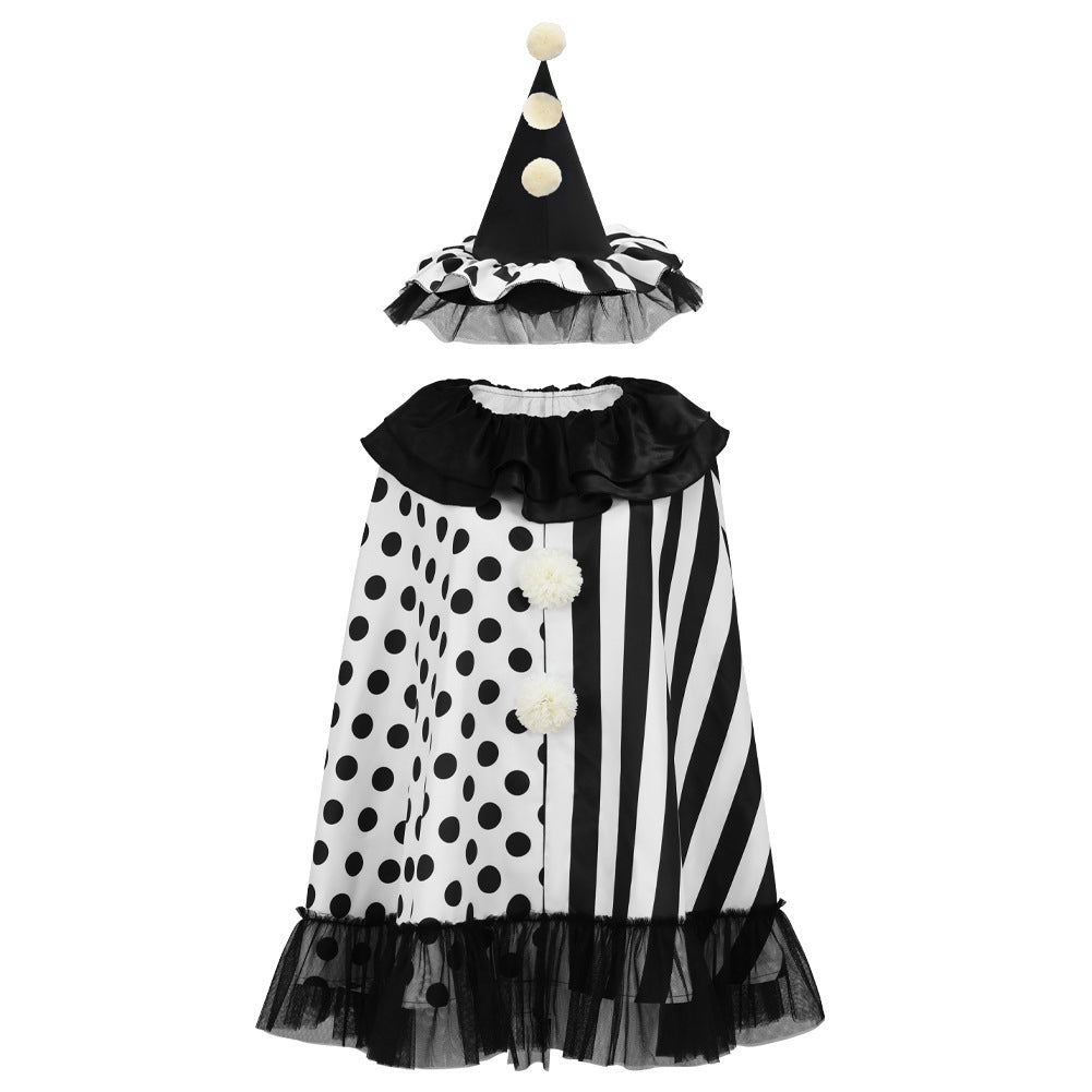 Terrifier 4 (2026) Art The Clown Black White Cape Cloak Hat Outfits Cosplay Halloween Costume 