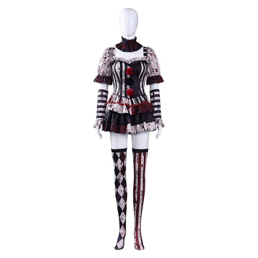 Terrifier 4 (2026) Art The Clown Striped Black Red Dress Set Outfits Cosplay Costume