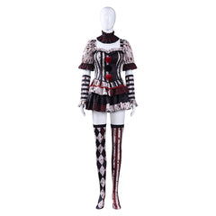 Terrifier 4 (2026) Art The Clown Striped Black Red Dress Set Outfits Cosplay Costume
