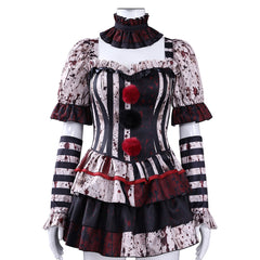 Terrifier 4 (2026) Art The Clown Striped Black Red Dress Set Outfits Cosplay Costume