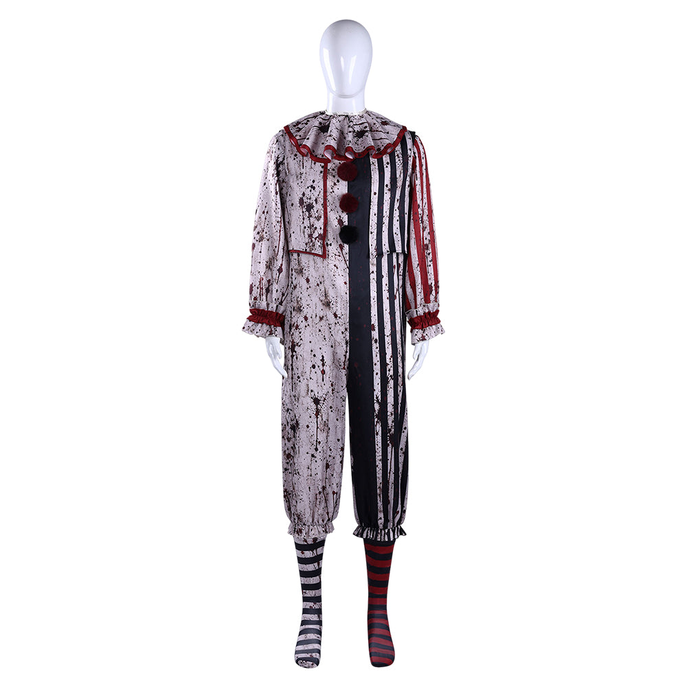 Terrifier 4 (2026) Art The Clown Striped Black Red Jumpsuit Set Outfits Cosplay Costume