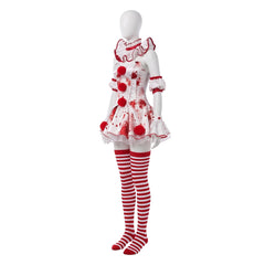 Terrifier 4 (2026) Clown White Red Dress Set Outfits Halloween Horror Cosplay Costume