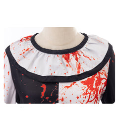 Terrifier 4 (2026) The Little Pale Girl Bloody Black White Dress Halloween Horror Cosplay Costume