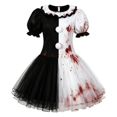 Terrifier 4 (2026) The Little Pale Girl Clown Bloody Tutu Dress Outfits Cosplay Costume