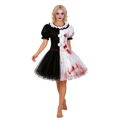 Terrifier 4 (2026) The Little Pale Girl Clown Bloody Tutu Dress Outfits Cosplay Costume