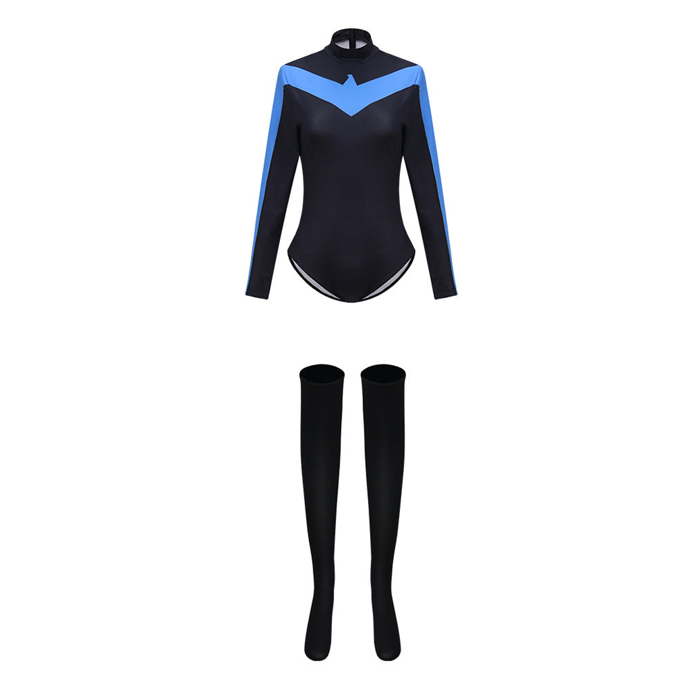 The Batman Nightwing Blue Black Jumpsuit For Women Outfits Cosplay Costume 