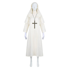 The Conjuring Nun White Robe Set Outfits Halloween Horror Cosplay Costume 