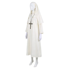 The Conjuring Nun White Robe Set Outfits Halloween Horror Cosplay Costume 