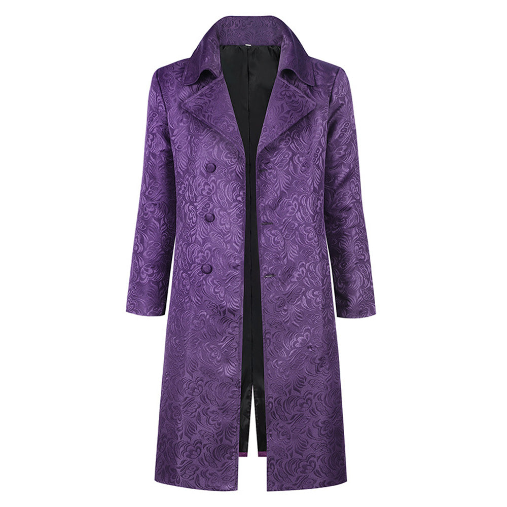 The Dark Knight Joker Purple Jacquard Coat Jacket Cosplay Halloween Costume