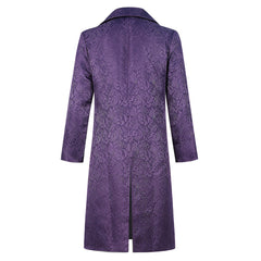 The Dark Knight Joker Purple Jacquard Coat Jacket Cosplay Halloween Costume