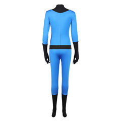 The Fantastic Four: First Steps (2025) Invisible Woman Susan Storm Blue Black Jumpsuit Cosplay Costume 