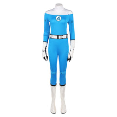 The Fantastic Four: First Steps (2025) Invisible Woman Susan Storm Blue White Uniform Cosplay Costume 