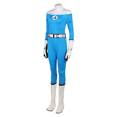 The Fantastic Four: First Steps (2025) Invisible Woman Susan Storm Blue White Uniform Cosplay Costume 