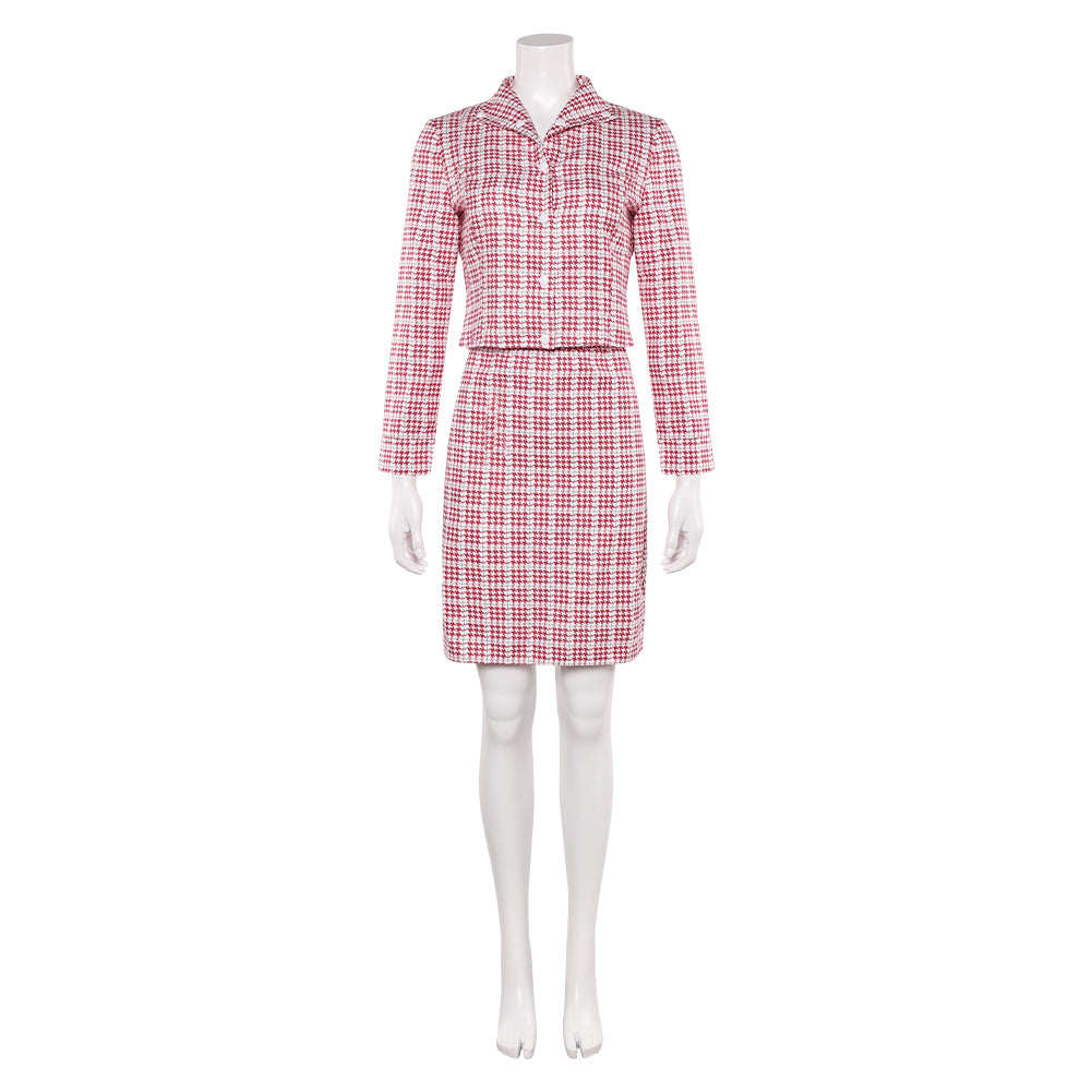 The Fantastic Four: First Steps (2025) Invisible Woman Susan Storm Red Plaid Set Cosplay Costume 