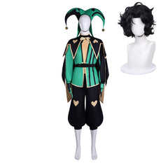 The Freak Circus Harlequin Green Black Clown Set Outfits Cosplay Costume