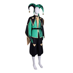 The Freak Circus Harlequin Green Clown Set Outfits Cosplay Costume