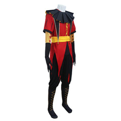 The Freak Circus Pierrot Red Clown Outfits Cosplay Costume Halloween Suit