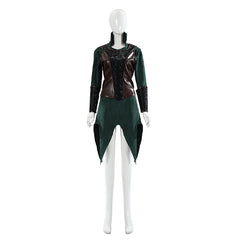 The Hobbit Tauriel Green Tunic Vest Coat Set Outfits Cosplay Costume Halloween Carnival Party Suit