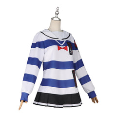 The Hundred Line: Last Defense Academy (2025) Amemiya Darumi Blue Striped Set Cosplay Costume
