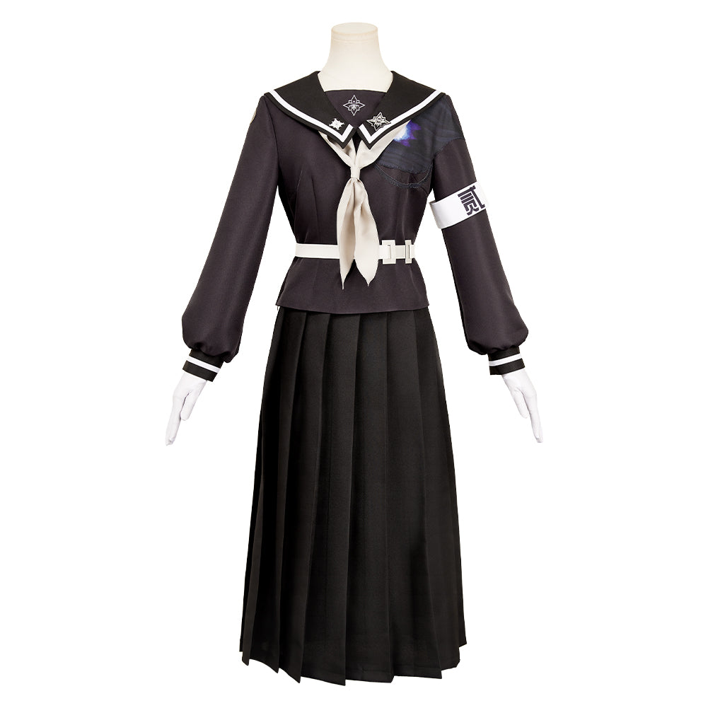 The Hundred Line: Last Defense Academy (2025) Sizuhara Hiruko Black Long Skirt Uniform Outfits Cosplay Costume 